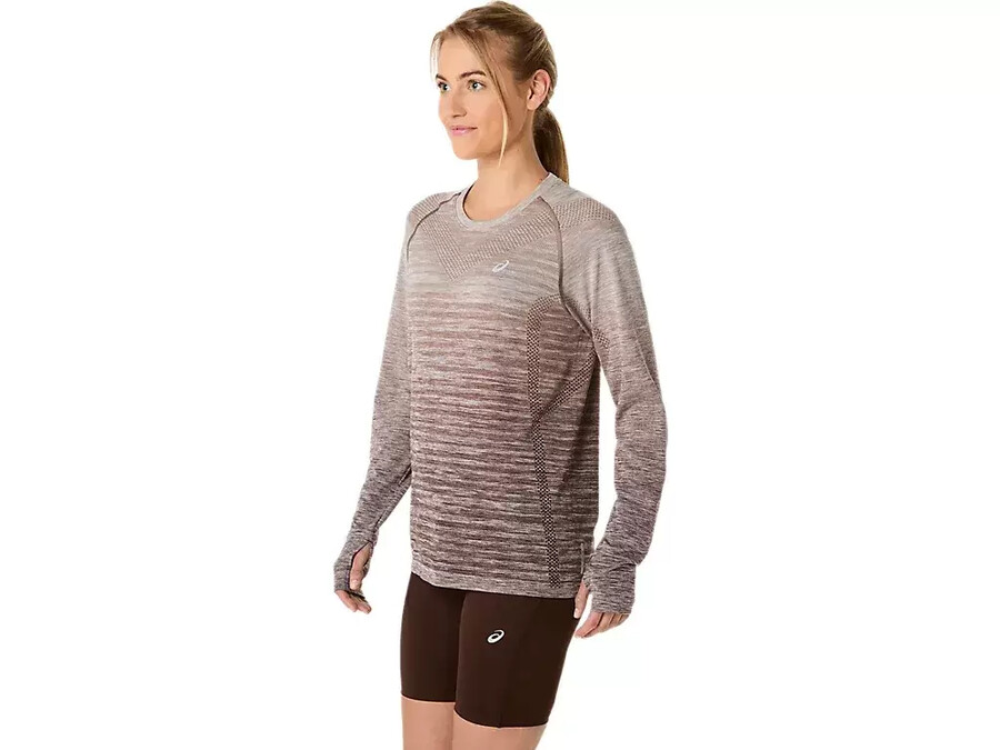 nahtloses langarm-top fÜr damen