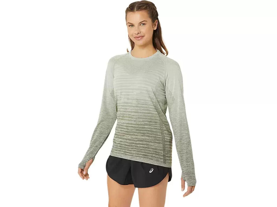nahtloses langarm-top fÜr damen