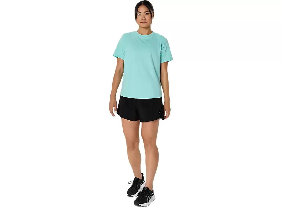 asics silbernes kurzarm-oberteil