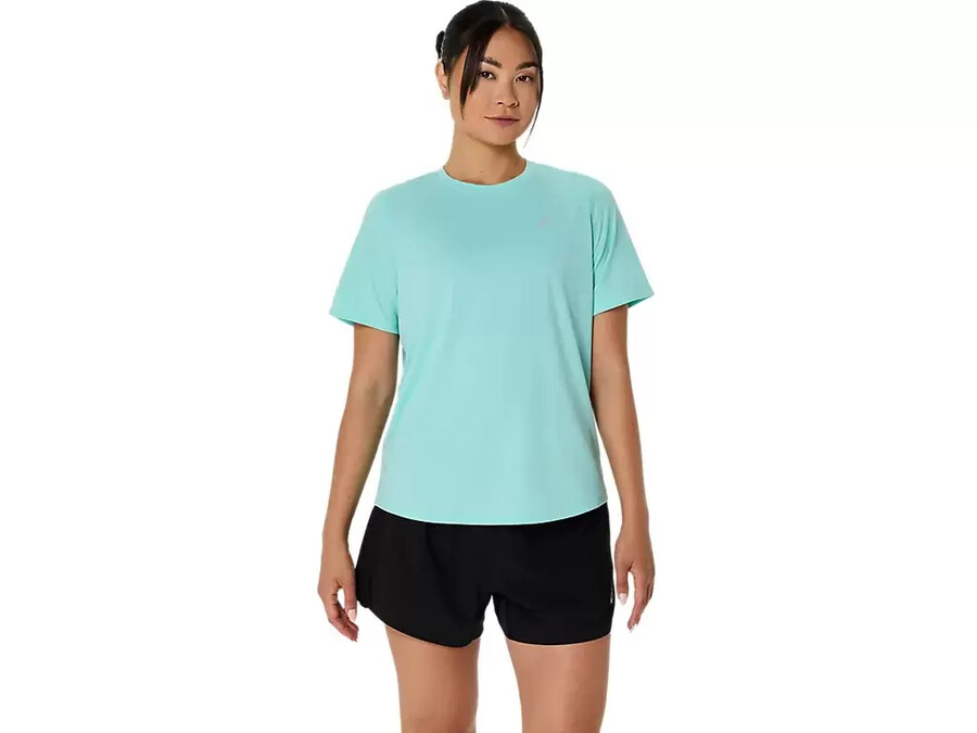 asics silbernes kurzarm-oberteil