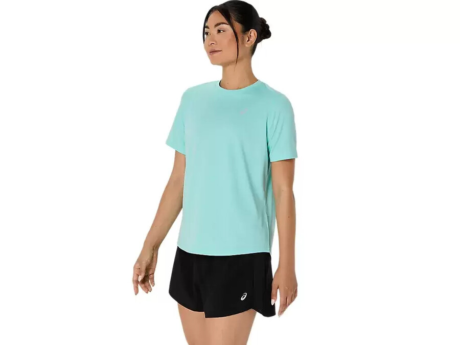 asics silbernes kurzarm-oberteil
