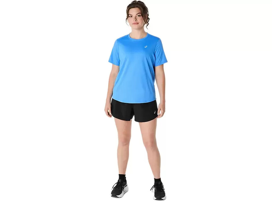 asics silbernes kurzarm-oberteil