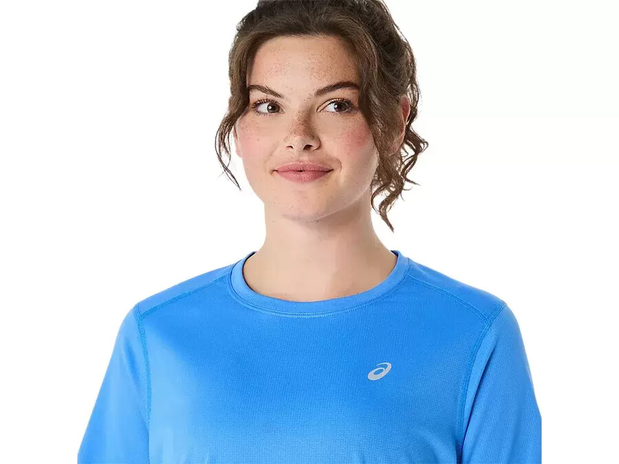 asics silbernes kurzarm-oberteil