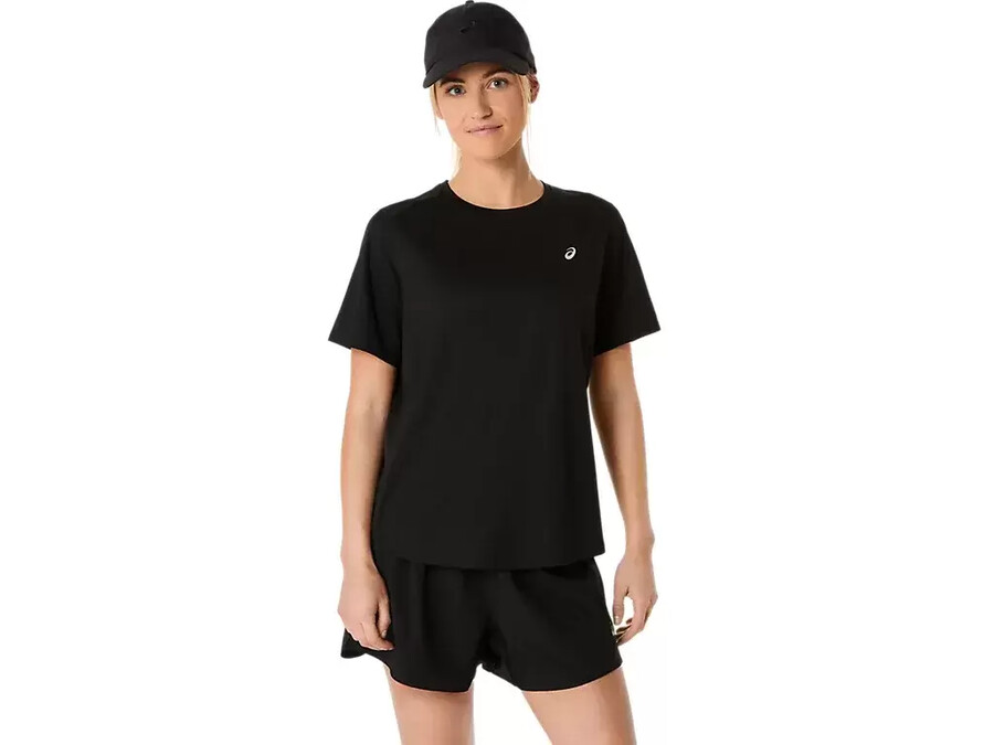 asics silbernes kurzarm-oberteil