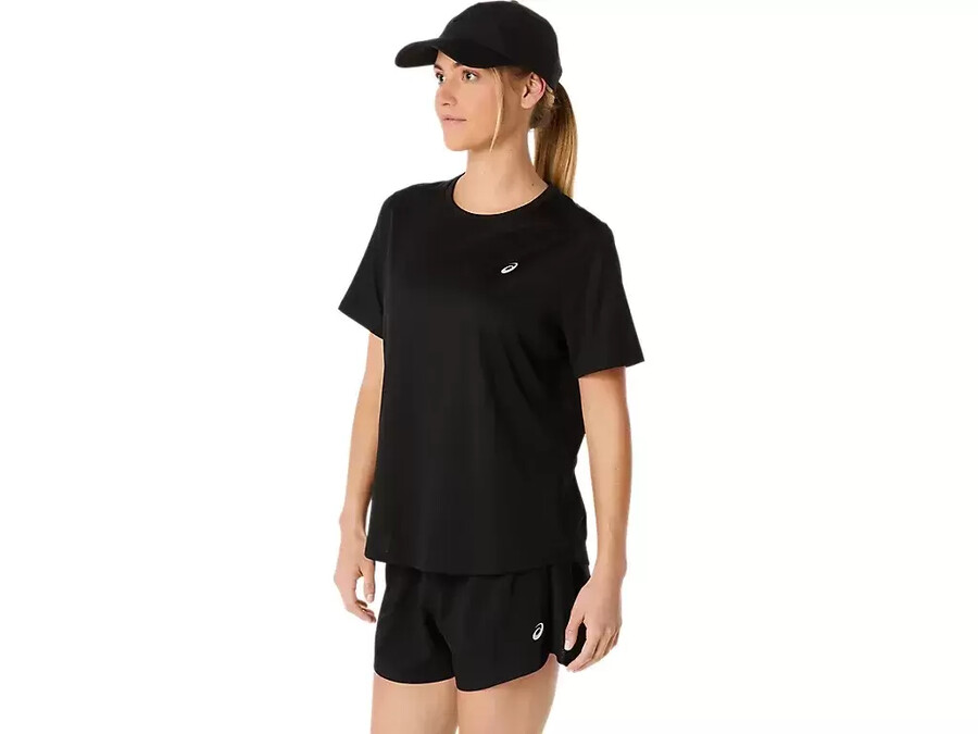 asics silbernes kurzarm-oberteil