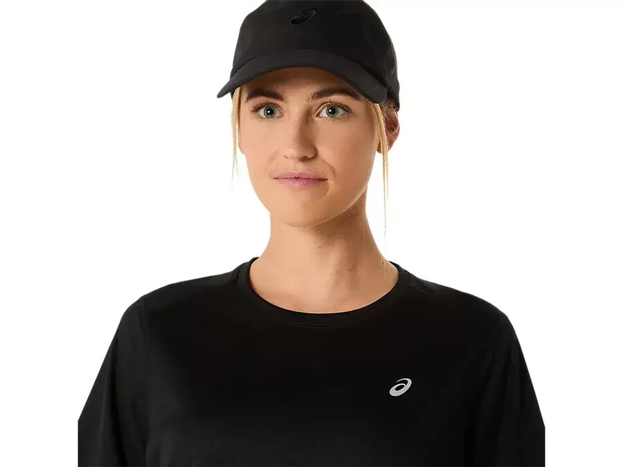 asics silbernes kurzarm-oberteil