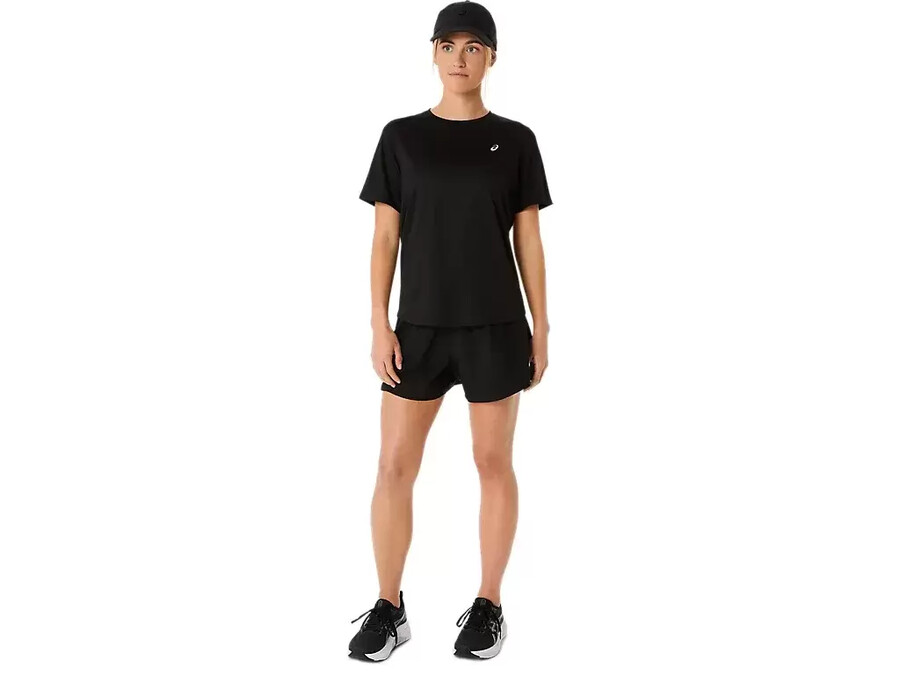 asics silbernes kurzarm-oberteil