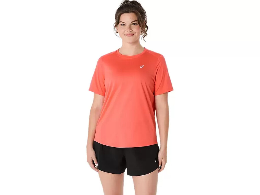 asics silbernes kurzarm-oberteil
