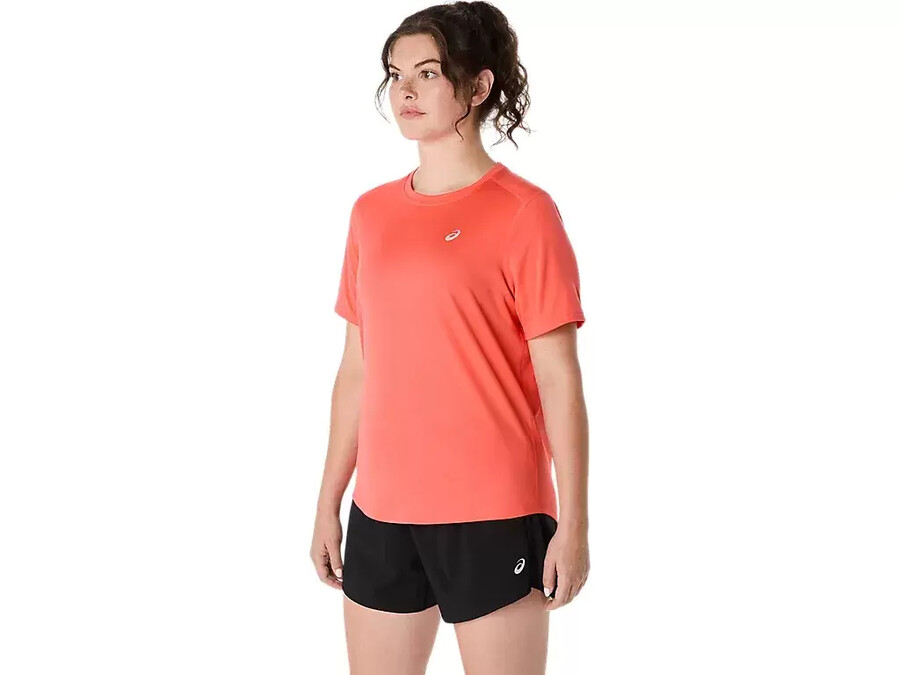 asics silbernes kurzarm-oberteil
