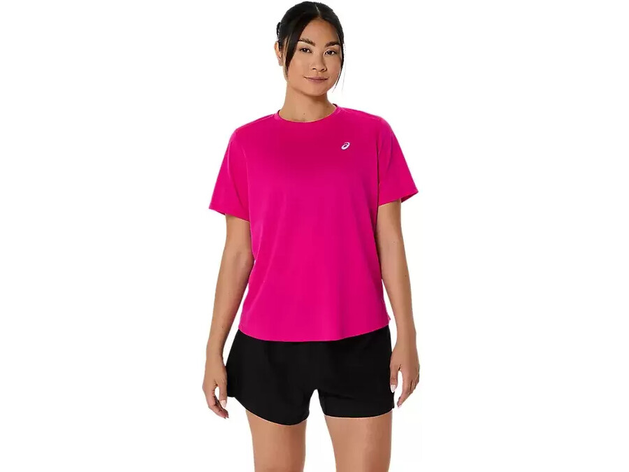 asics silbernes kurzarm-oberteil