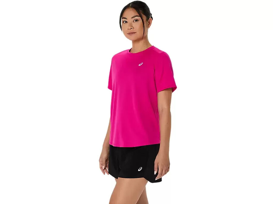 asics silbernes kurzarm-oberteil