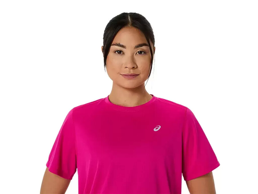 asics silbernes kurzarm-oberteil