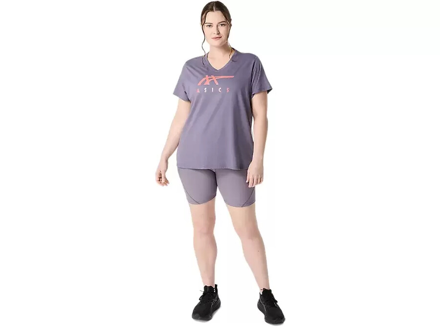 asics stripes v-neck fÜr damen