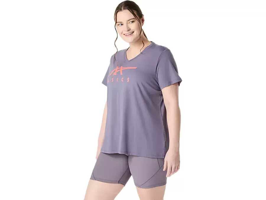 asics stripes v-neck fÜr damen
