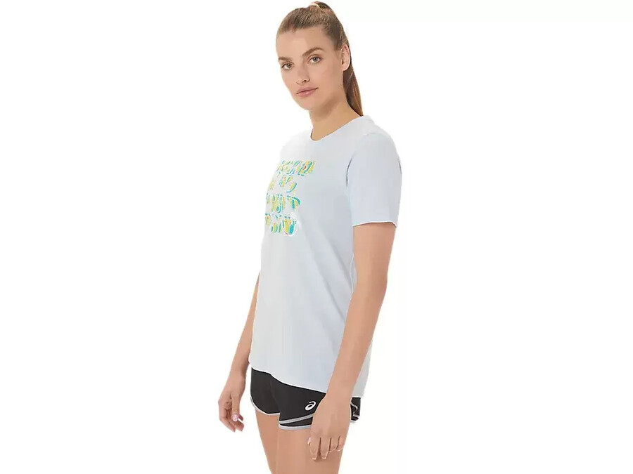 asics hibiscus slogan crew fÜr damen