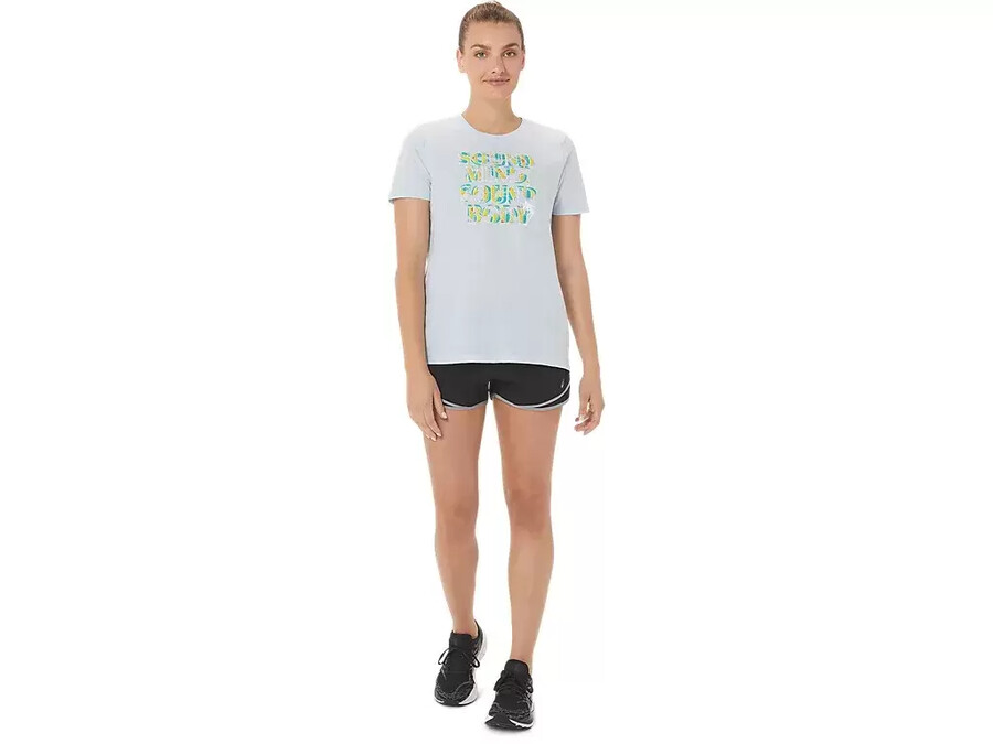asics hibiscus slogan crew fÜr damen