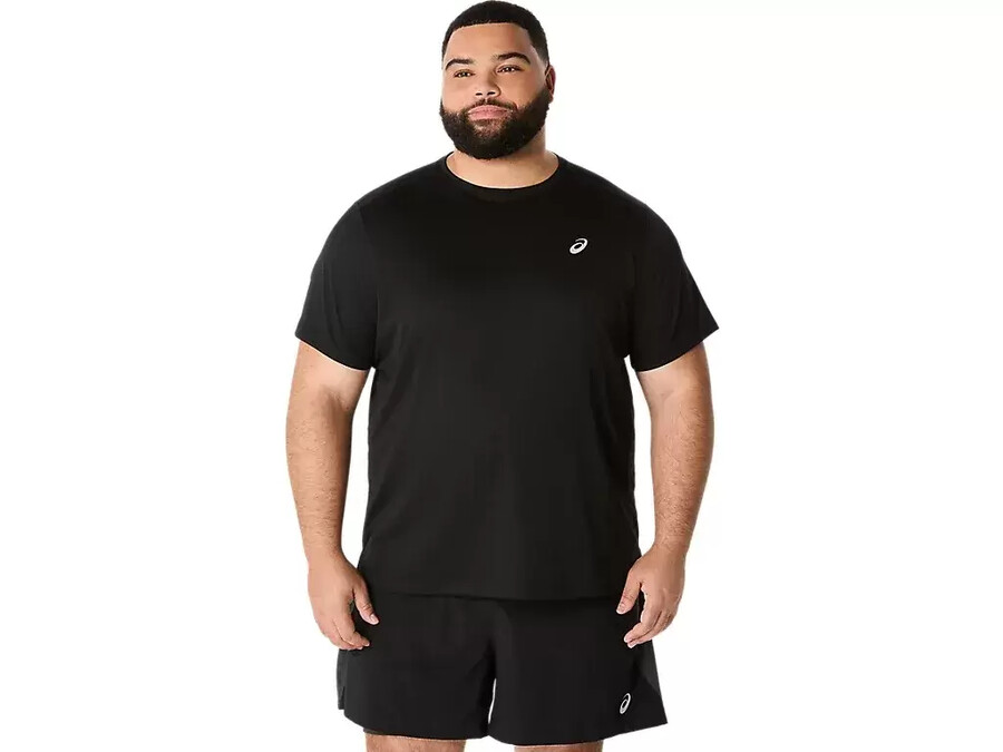 asics silbernes kurzarm-oberteil