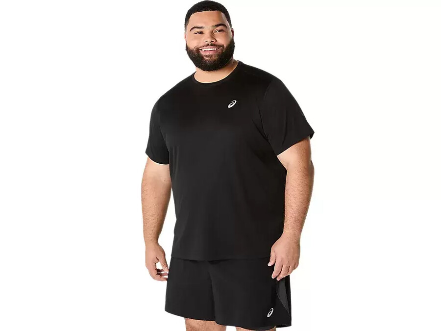 asics silbernes kurzarm-oberteil