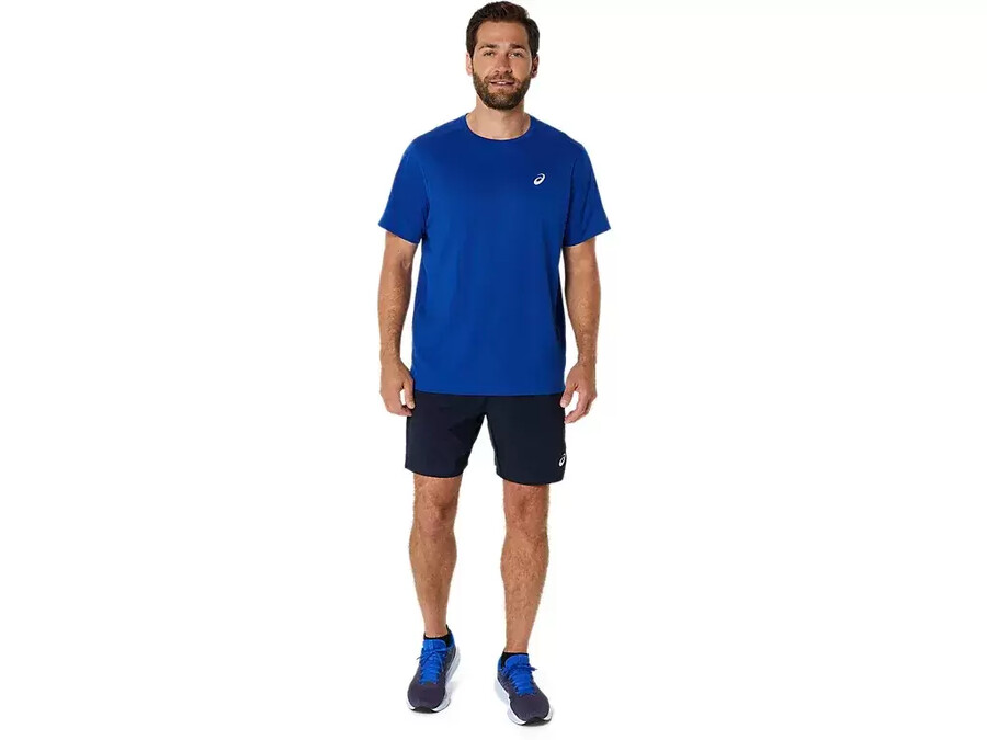 asics silbernes kurzarm-oberteil
