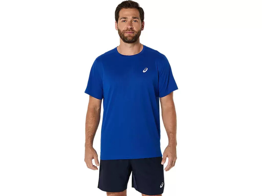 asics silbernes kurzarm-oberteil