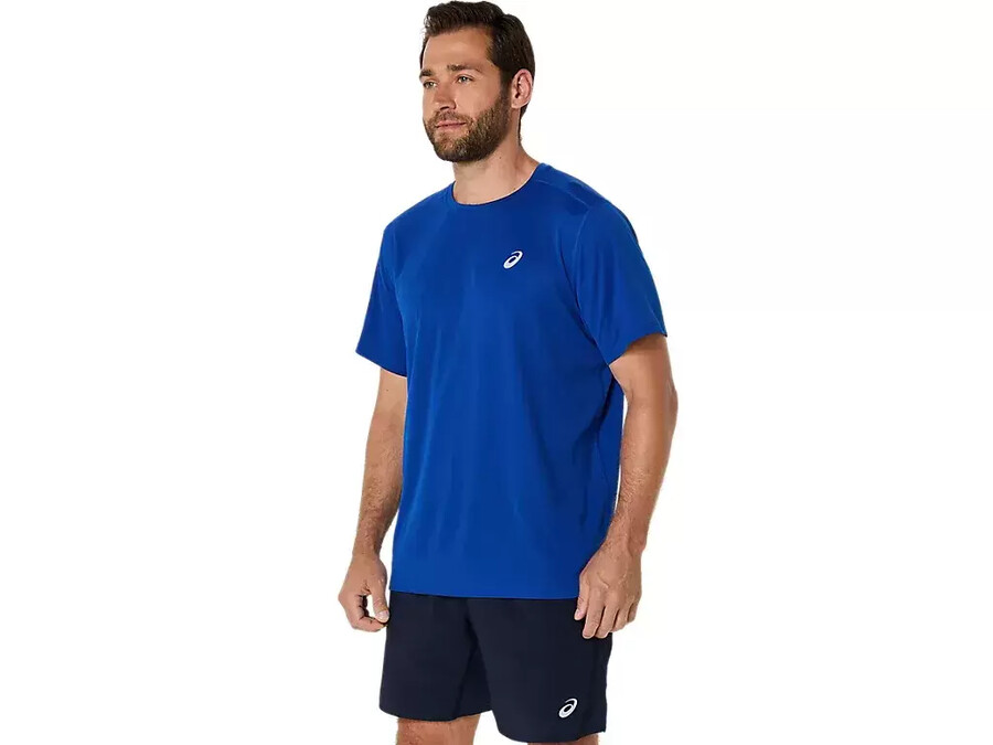 asics silbernes kurzarm-oberteil