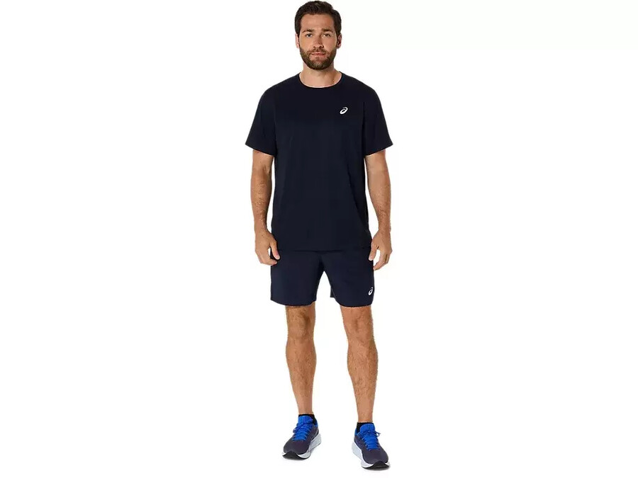 asics silbernes kurzarm-oberteil