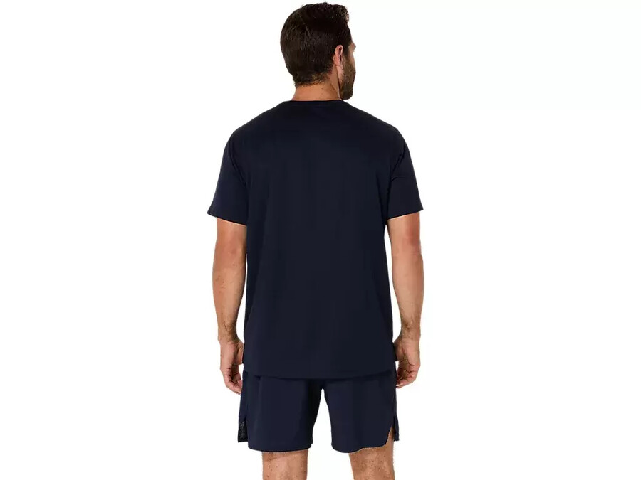 asics silbernes kurzarm-oberteil
