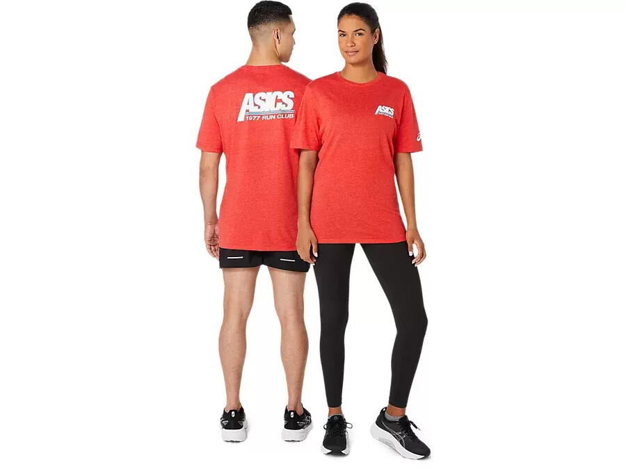 unisex asics smsb 1977 run club kurzarm-t-shirt