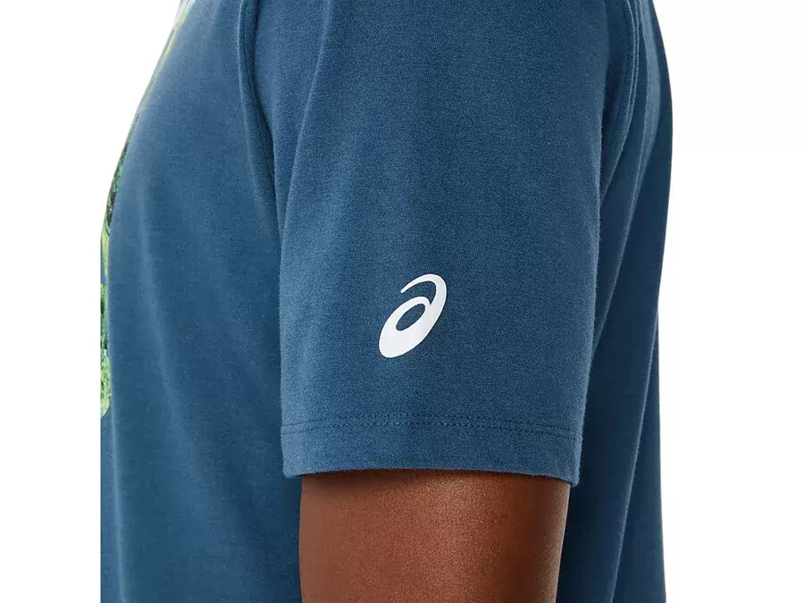 unisex asics run outside club kurzarm-t-shirt