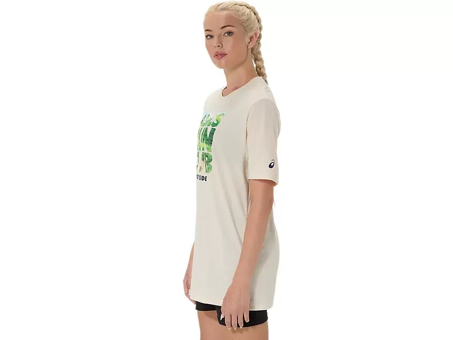 unisex asics run outside club kurzarm-t-shirt