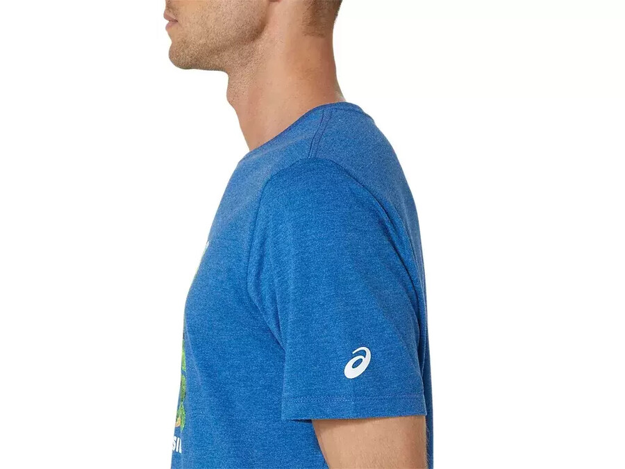 unisex asics run outside club kurzarm-t-shirt