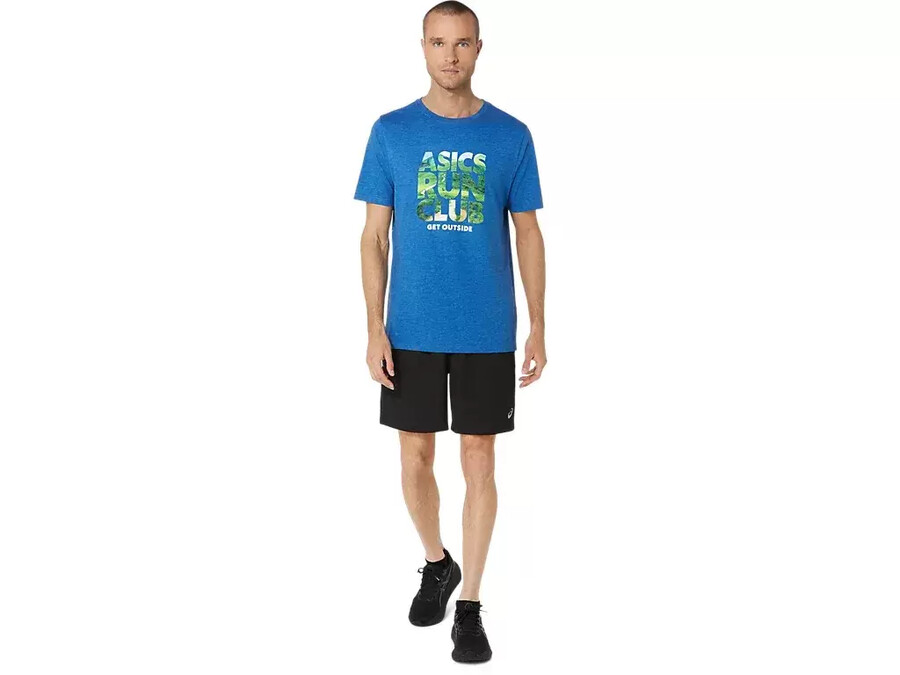 unisex asics run outside club kurzarm-t-shirt