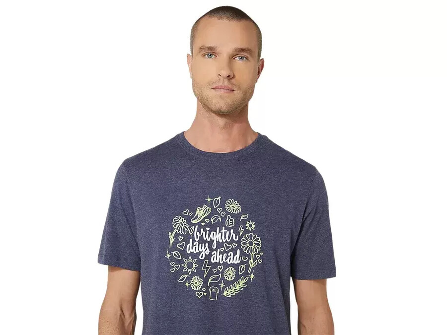 unisex asics brighter days ahead kurzarm-t-shirt