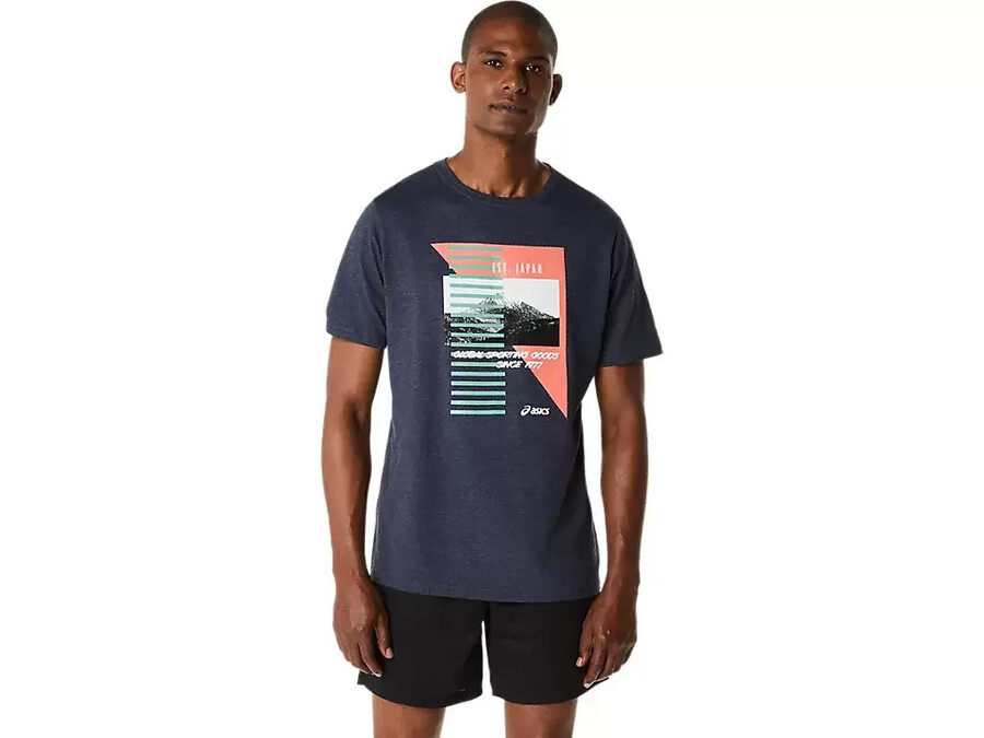 asics retro kurzarm-t-shirt